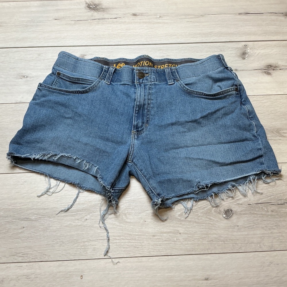 Lee Denim Motion Stretch Cutoff Shorts Mens 36 Blue PreLoved